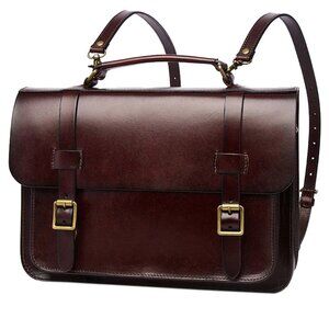 Leather Convertible Backpack Satchel Messenger Bag